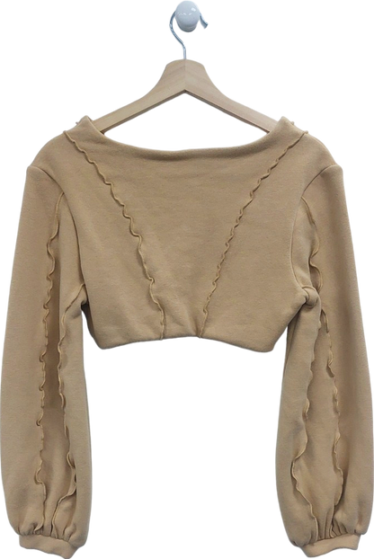 Oh Polly Beige Cropped Sweater UK 10