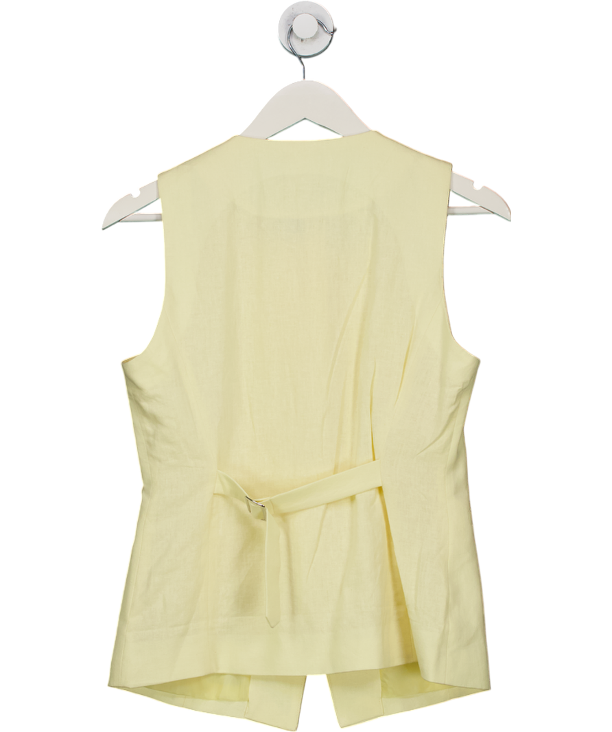 New Look Yellow Crew Neck Linen Blend Waistcoat UK 10