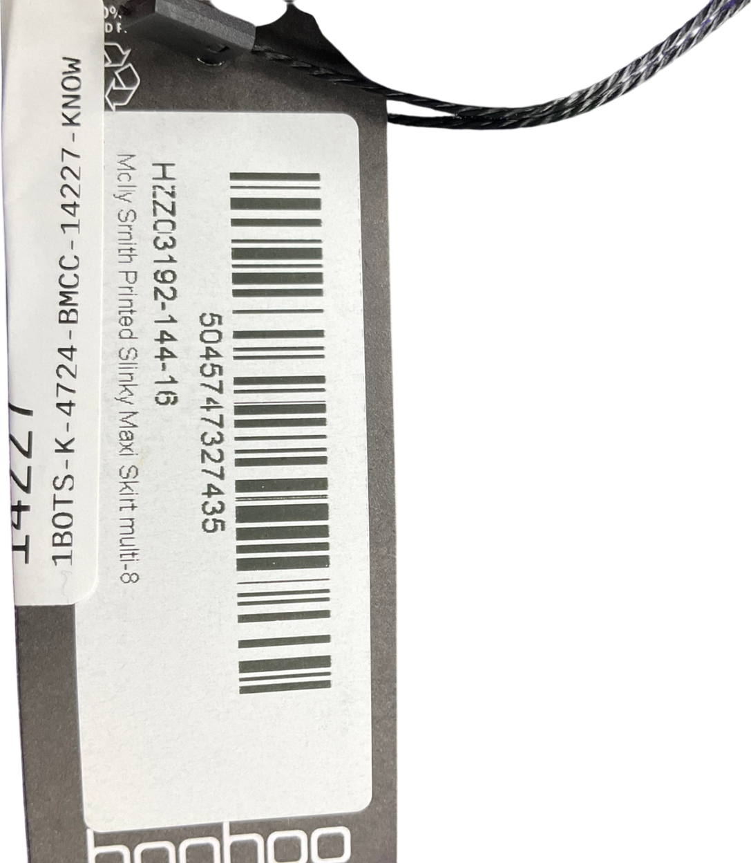 boohoo Multicoloured Molly Smith Printed Slinky Maxi Skirt UK 8