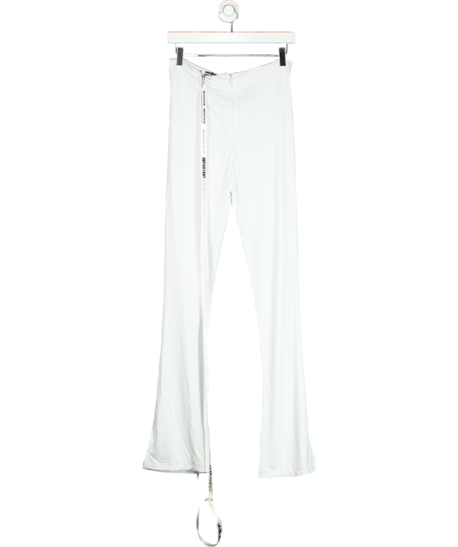 Mistress Rocks White Jersey Gathered Trousers UK S