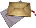 Santoni Gold Leather Envelope Clutch personalised JS