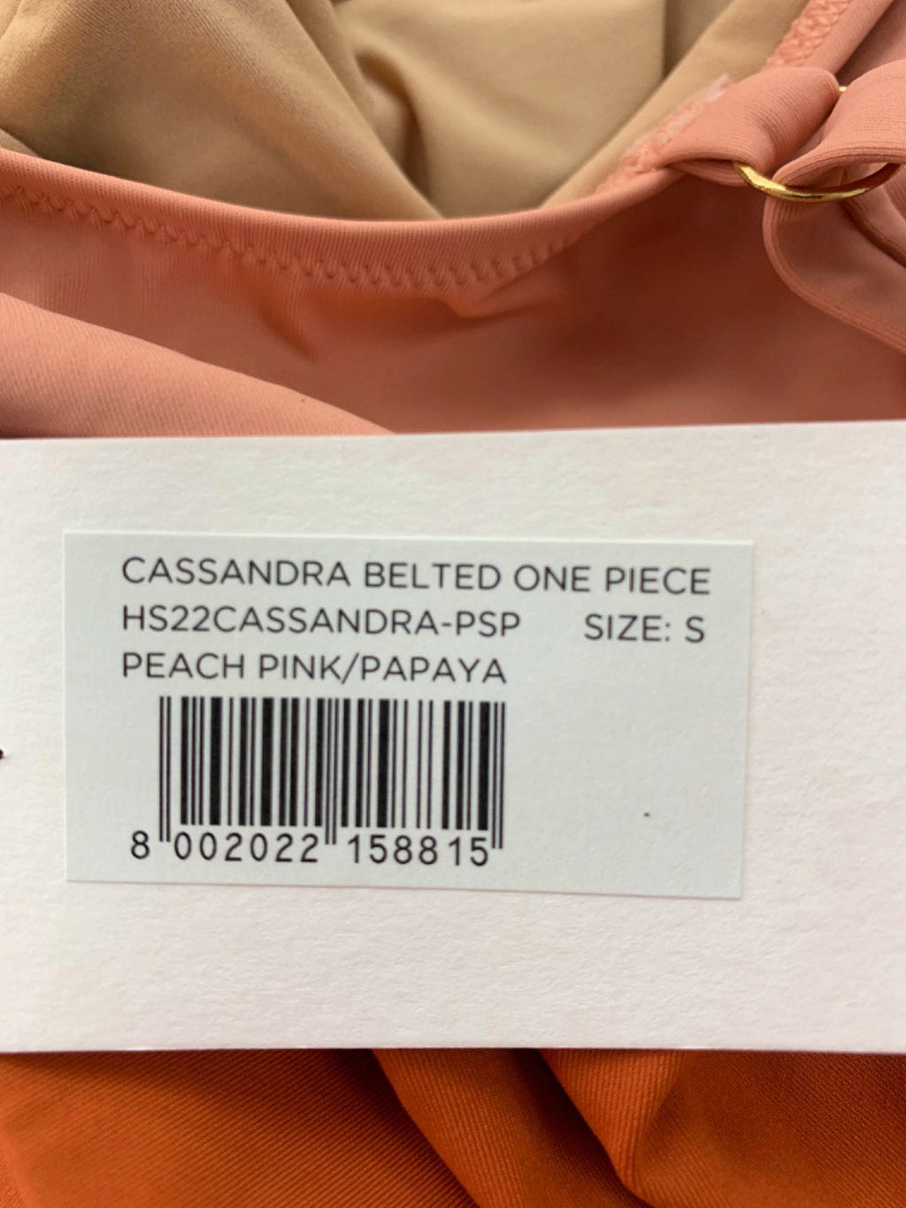 Evare Peach Pink/Papaya Cassandra Belted One Piece UK S