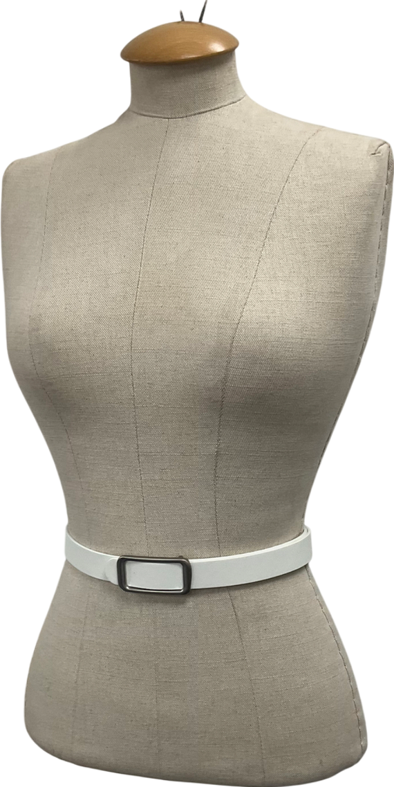 Goelia White Leather Belt UK S