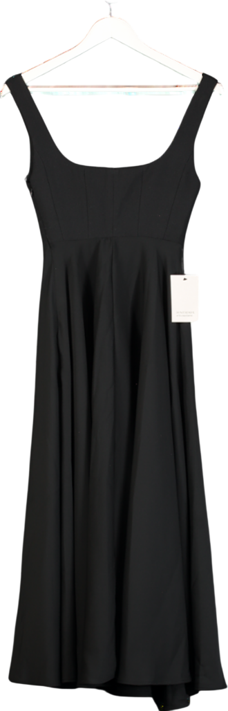 ODDMUSE Square Neck Midi Dress   Black UK XS