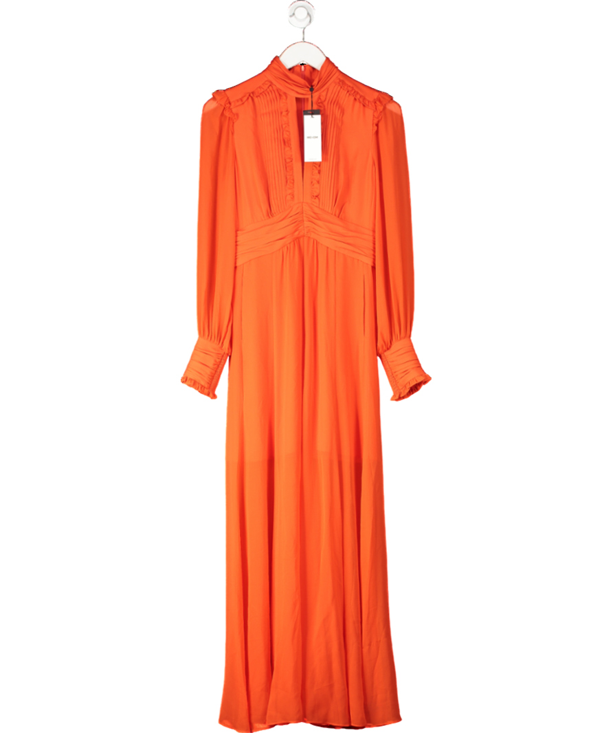 ME+EM Orange Silk Ultra Feminine Maxi Dress UK 8