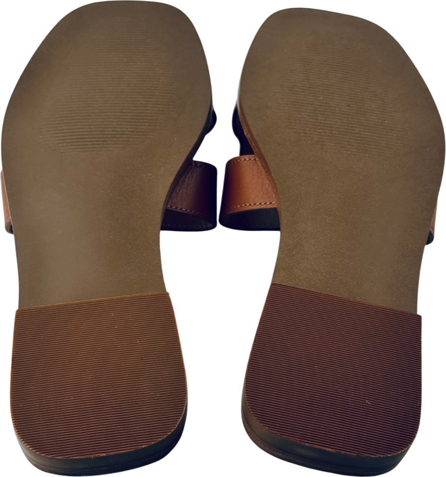 STEVE MADDEN Cognac Brown Leather Haydn "h" Sandals Us7.5 UK 5.5 EU 38.5 👠