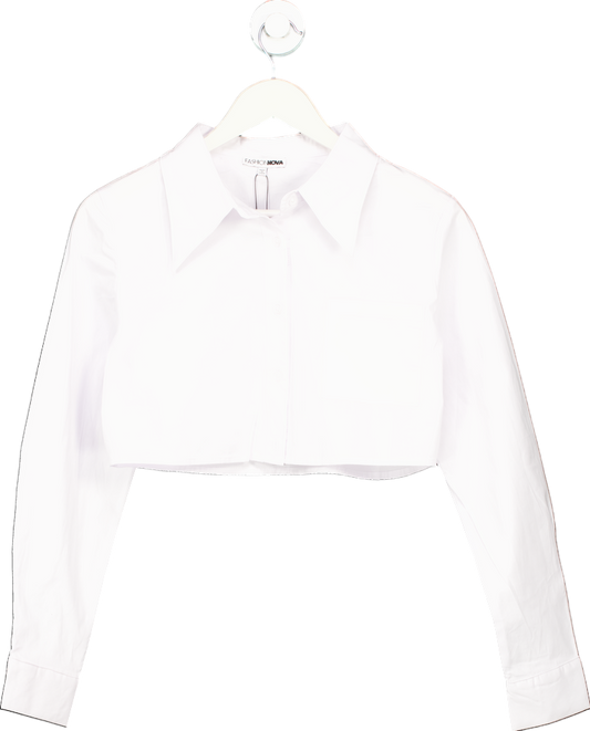 Fashion Nova White Poplin Shirt UK M