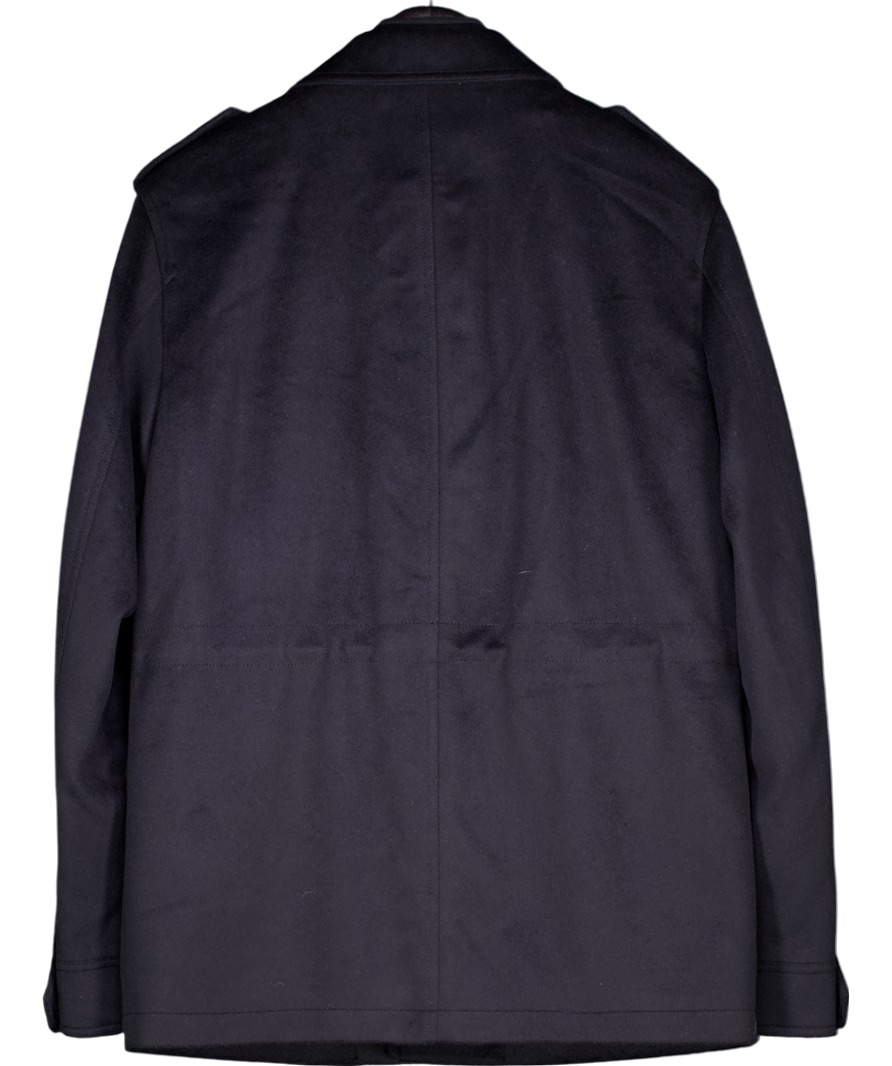 REISS Blue Firenze Atelier Felted Cashmere Field Jacket UK S