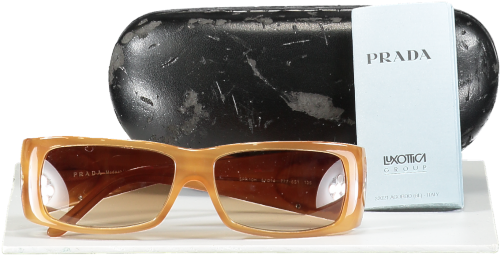 Prada Milano  Camel Logo Arm Sunglasses