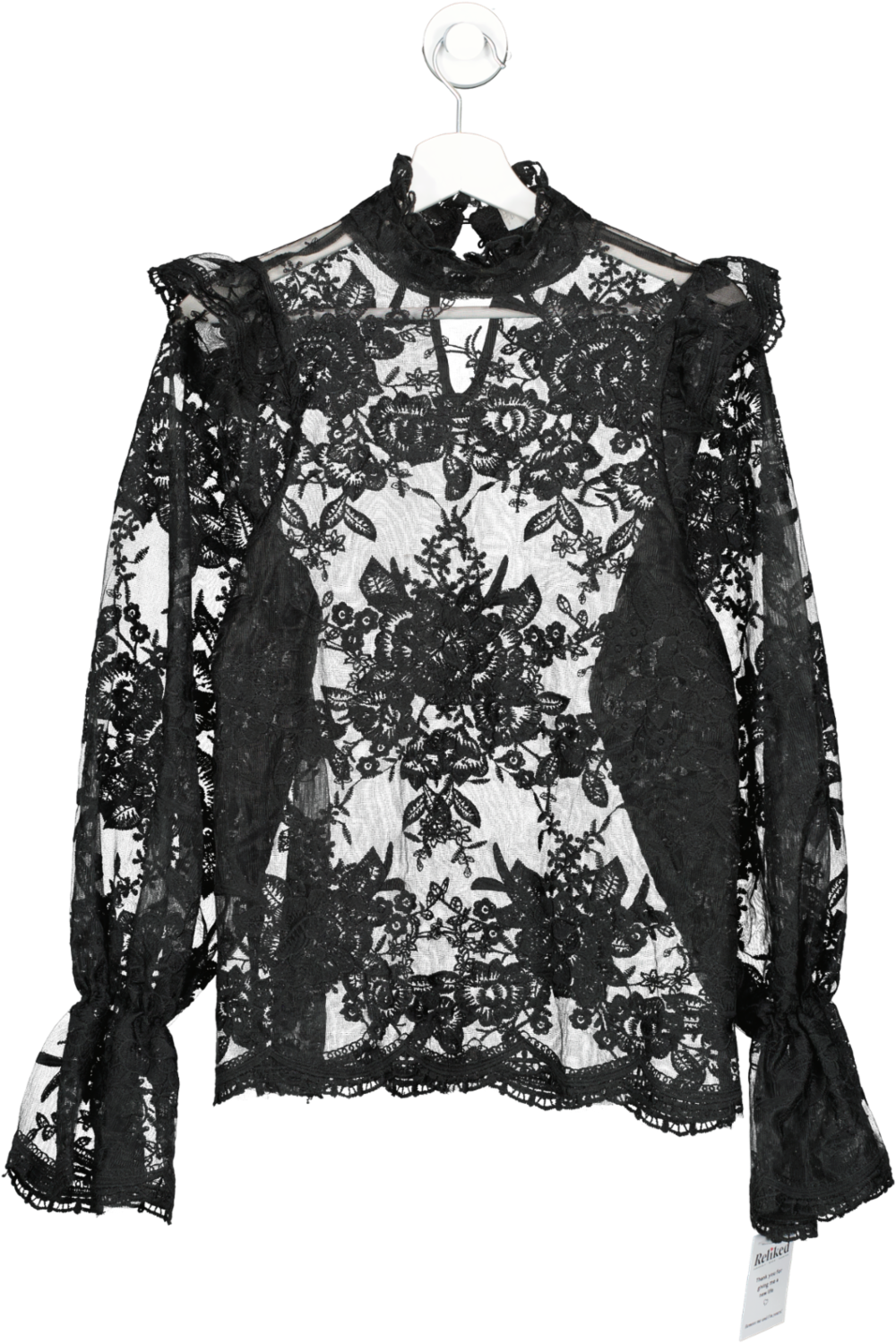 In The Style Black Lace Shirt UK 10
