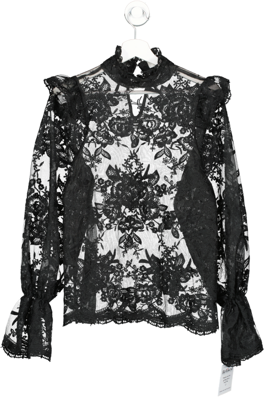 In The Style Black Lace Shirt UK 10