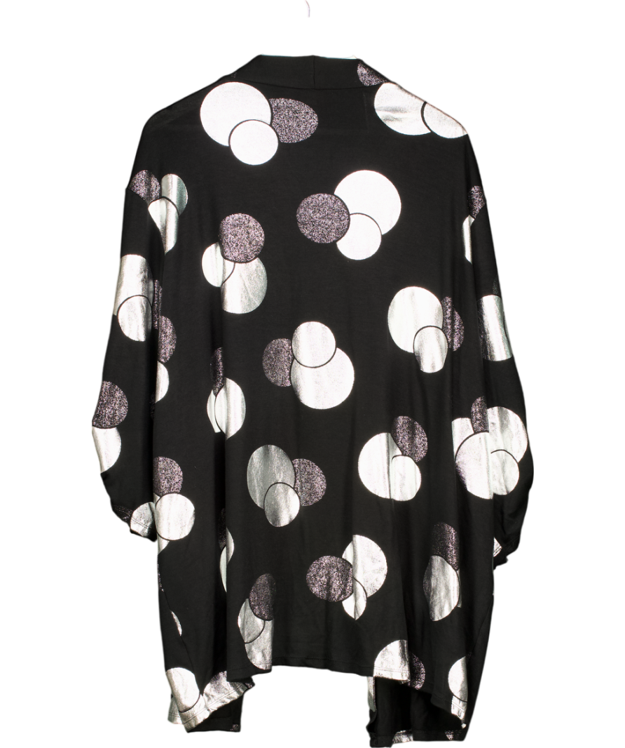 Yours Black Metallic Print Open Cardigan UK XXL