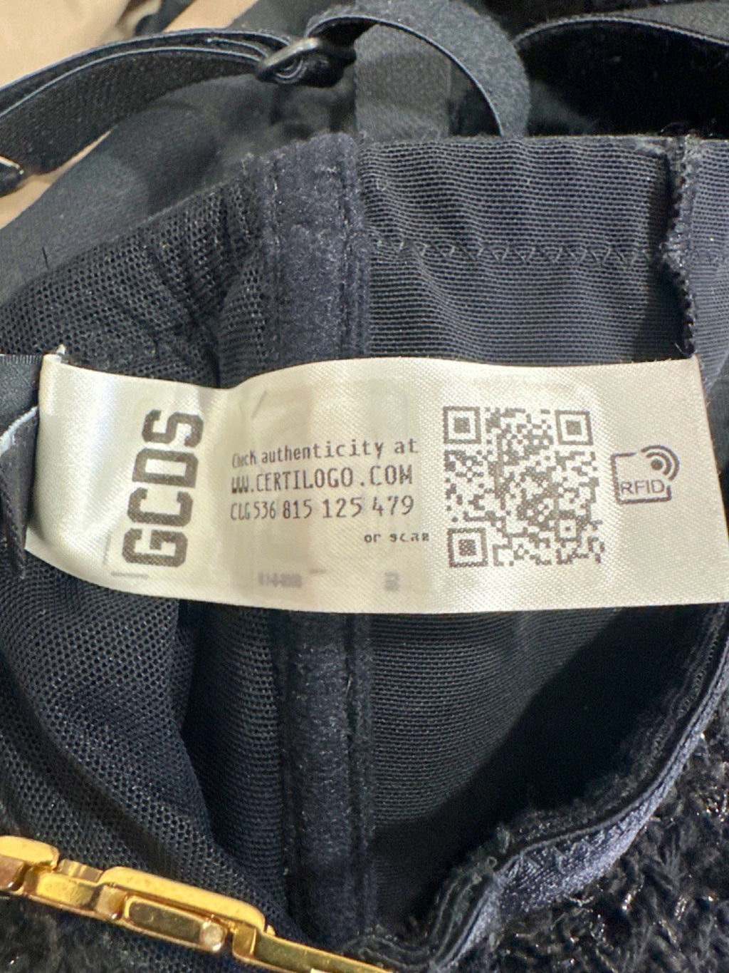 GCDS Black Glitter Body UK XS