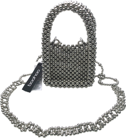 boohoo Metallic Premium Silver Bead Grab Bag One Size