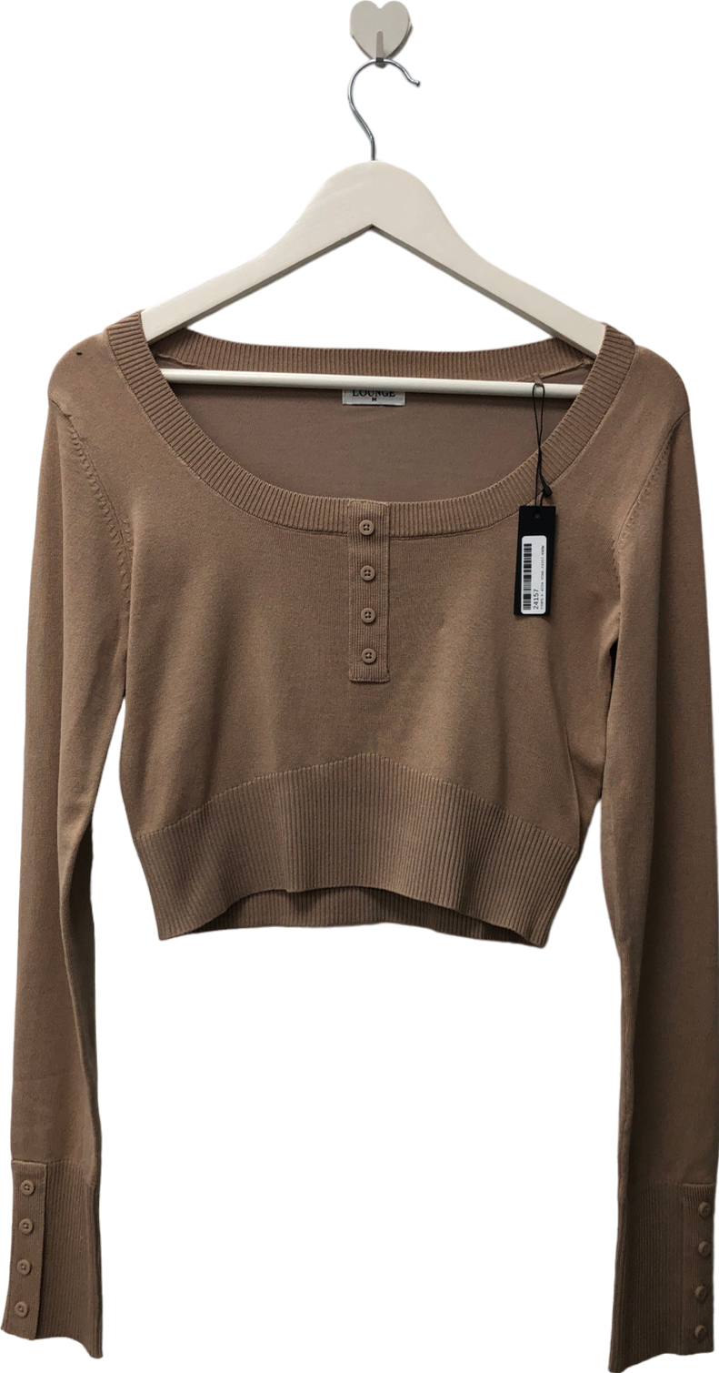 Lounge Beige Knitted Long Sleeve Top UK M