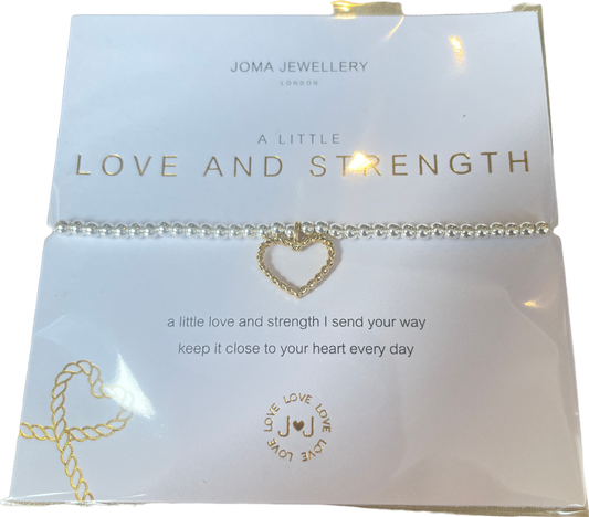 Joma Jewellery Silver / Gold A Little 'Love And Strength' Bracelet One Size