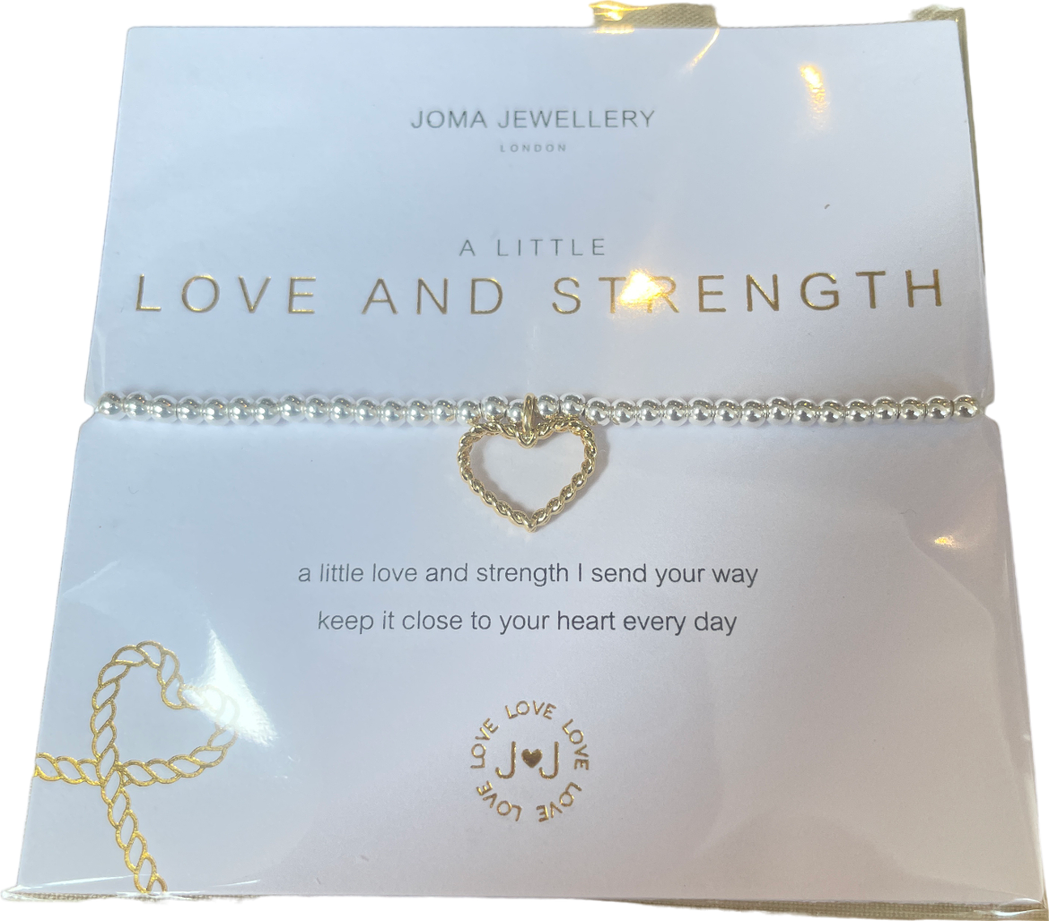 Joma Jewellery Silver / Gold A Little 'Love And Strength' Bracelet One Size