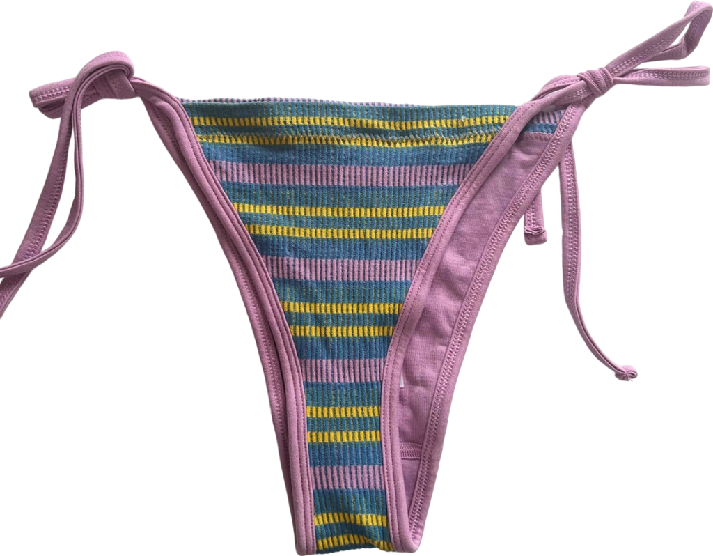 Out From Under Pink Striped Bikini Bottoms UK M