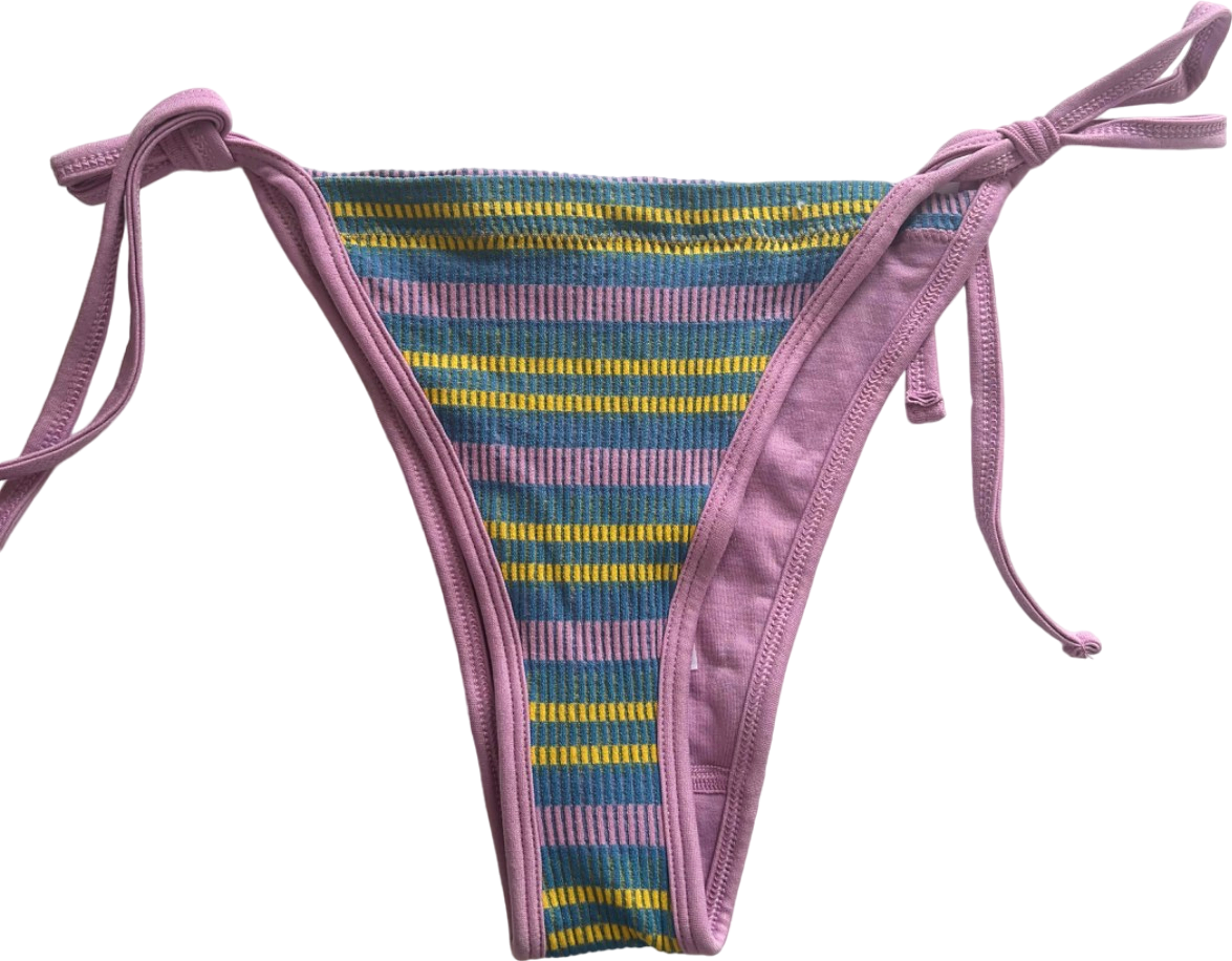 Out From Under Pink Striped Bikini Bottoms UK M