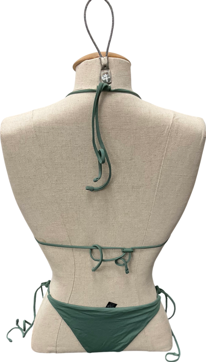 Weekday Green River Side Tie Bikini Bottom & Top UK XS