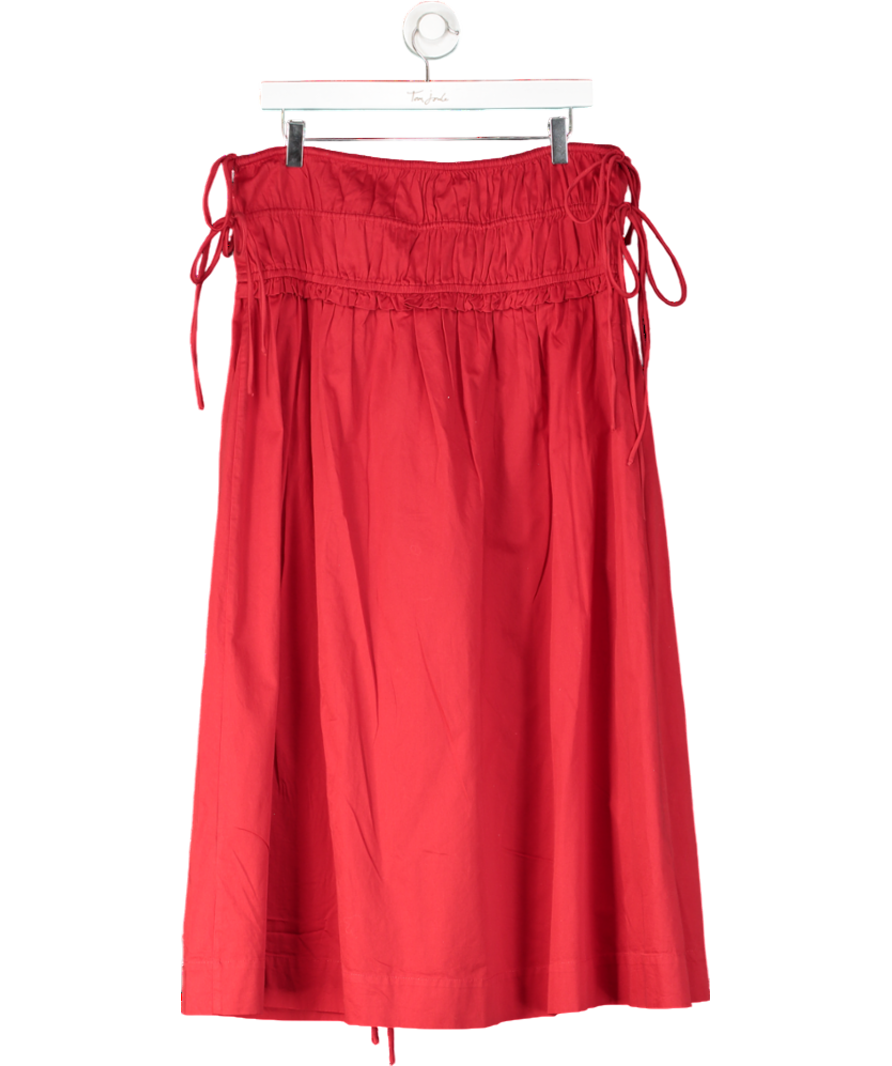 Damson Madder Red Charlotte Midi Tie Detail Skirt UK 14