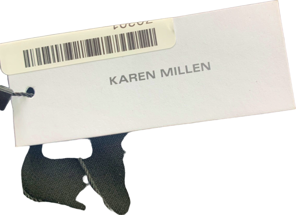 Karen Millen Black Petite Compact Stretch Taffeta Ruffle One Shoulder Midi Dress UK 6