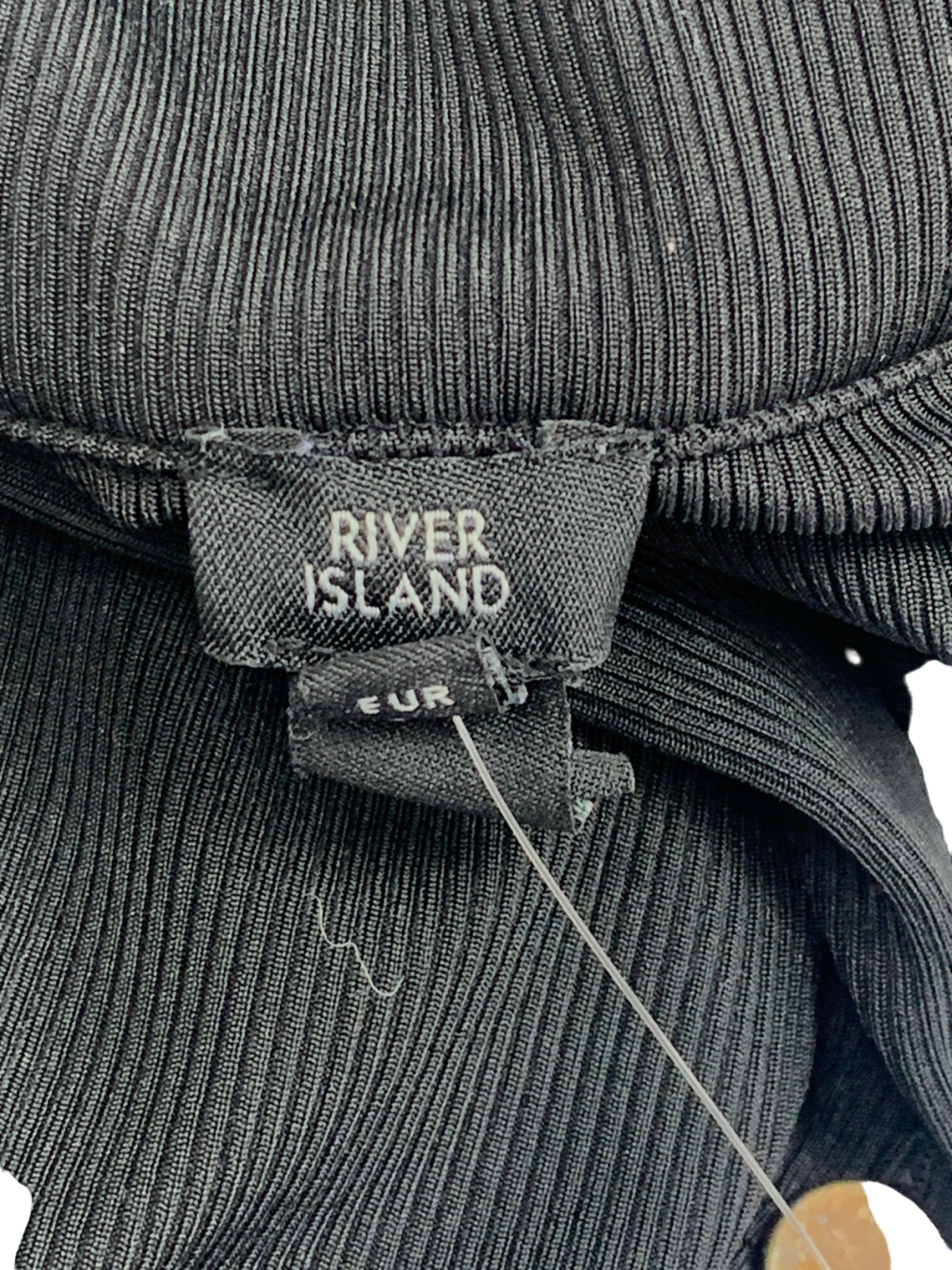 River Island Black Button Up Collar Shirt UK 6