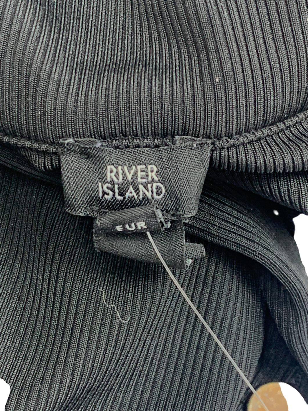 River Island Black Button Up Collar Shirt UK 6