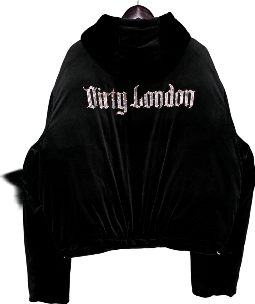 Dirty London Black Puffer Jacket UK M