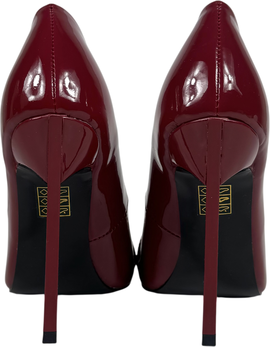 Rag & Co Red Buckle Embellished Stiletto Pump Shoes In Burgundy UK 5 EU 38 👠