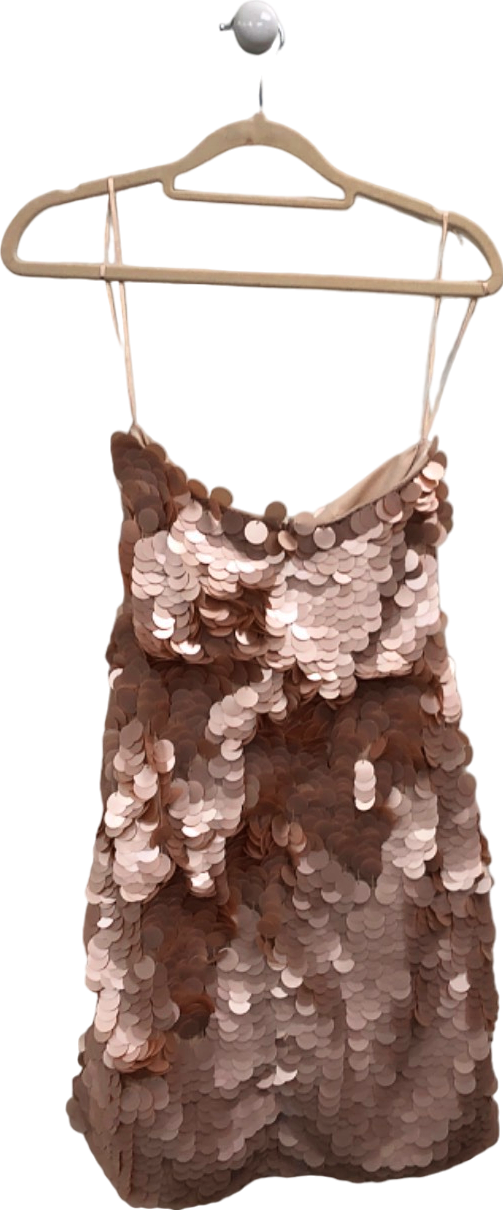 Pretty Lavish Rose Gold Sequin Mini Dress UK 6