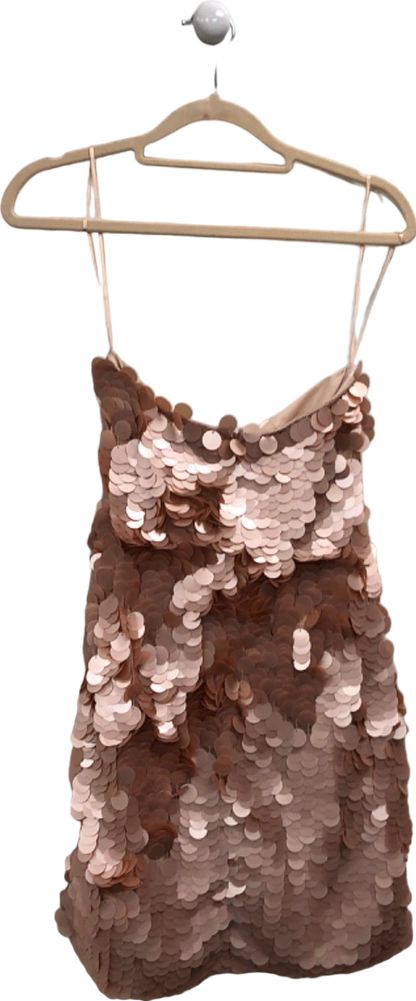 Pretty Lavish Rose Gold Sequin Mini Dress UK 6