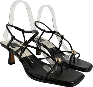 DOLCE VITA Black Mylee Strappy Kitten Heels UK 4 EU 37