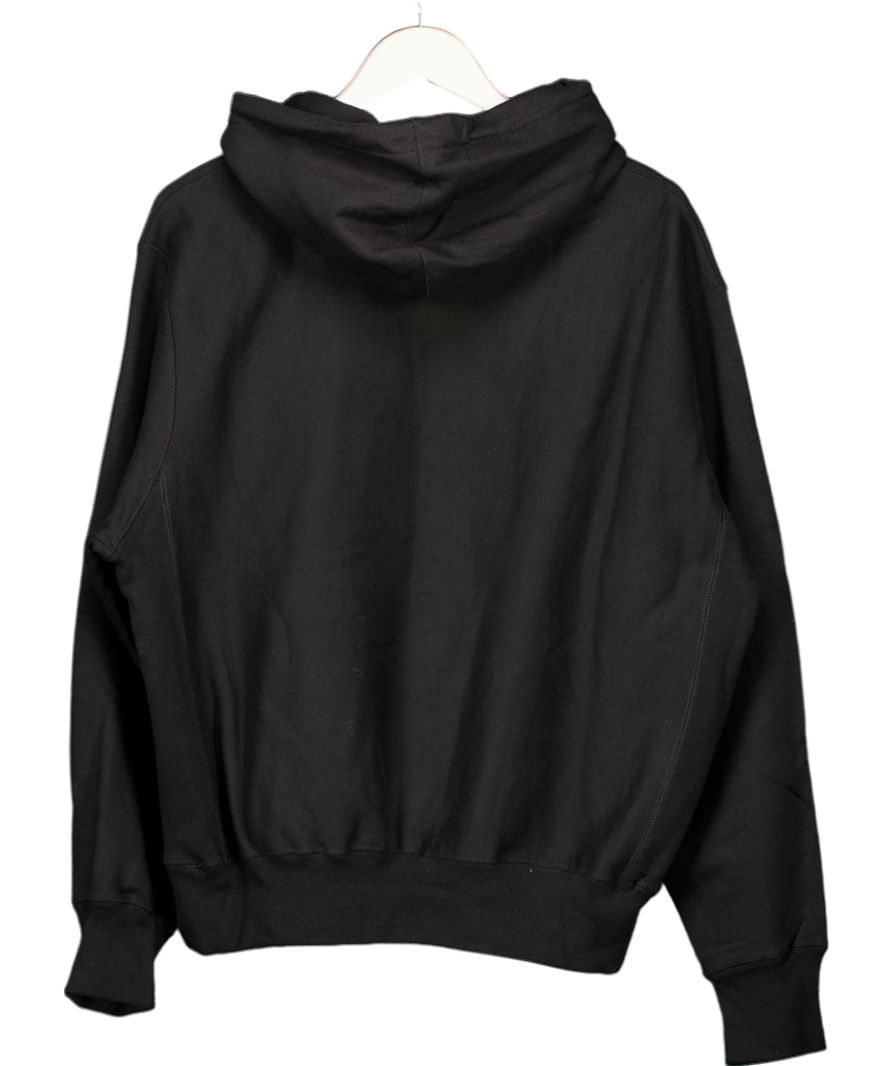 Champion Fleece Hoodie Script Logo Black UK M