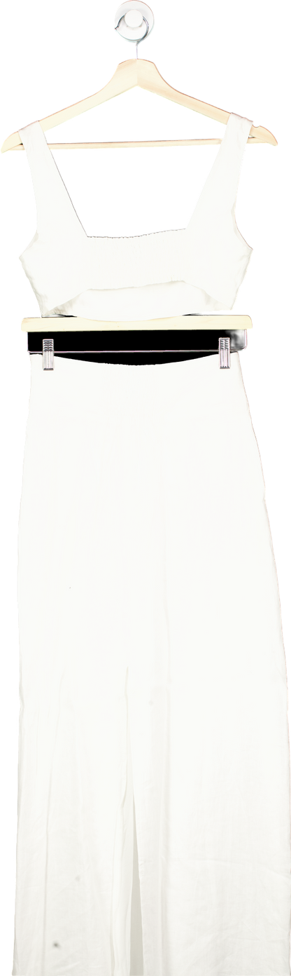 Second Summer White Linen Wide Leg Co-Ord UK XS