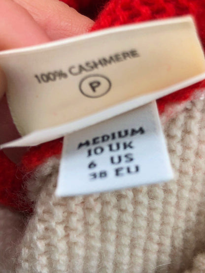 J.W. Anderson Red/Beige Cashmere Jumper Medium UK 10