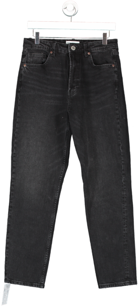 ZARA Black Mom Fit High Waist Jeans UK 10