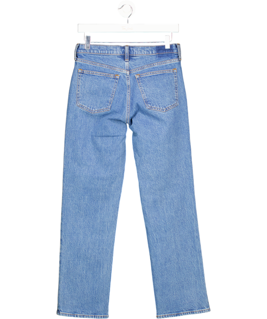Abercrombie & Fitch Blue Mid Rise 90s Straight Jeans  - Short Length W26
