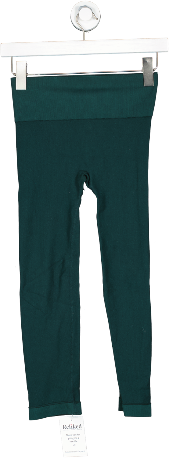 Primark Green Cropped Ribbed Leggings UK XS