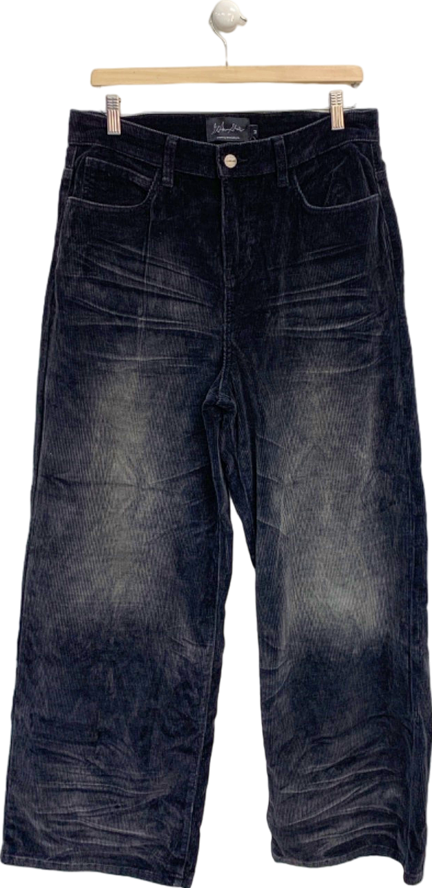 JCaesar Black Corduroy Wide Leg Trousers UK M