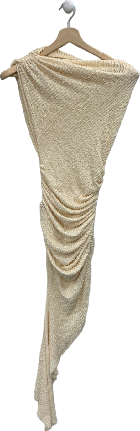 Coucoo Cream Textured Ruched Dress XS