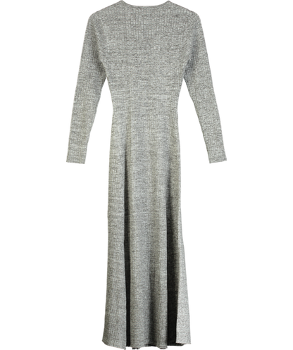 Michelle Keegan Grey Metallic Knitted Waistband Midaxi Dress UK 12