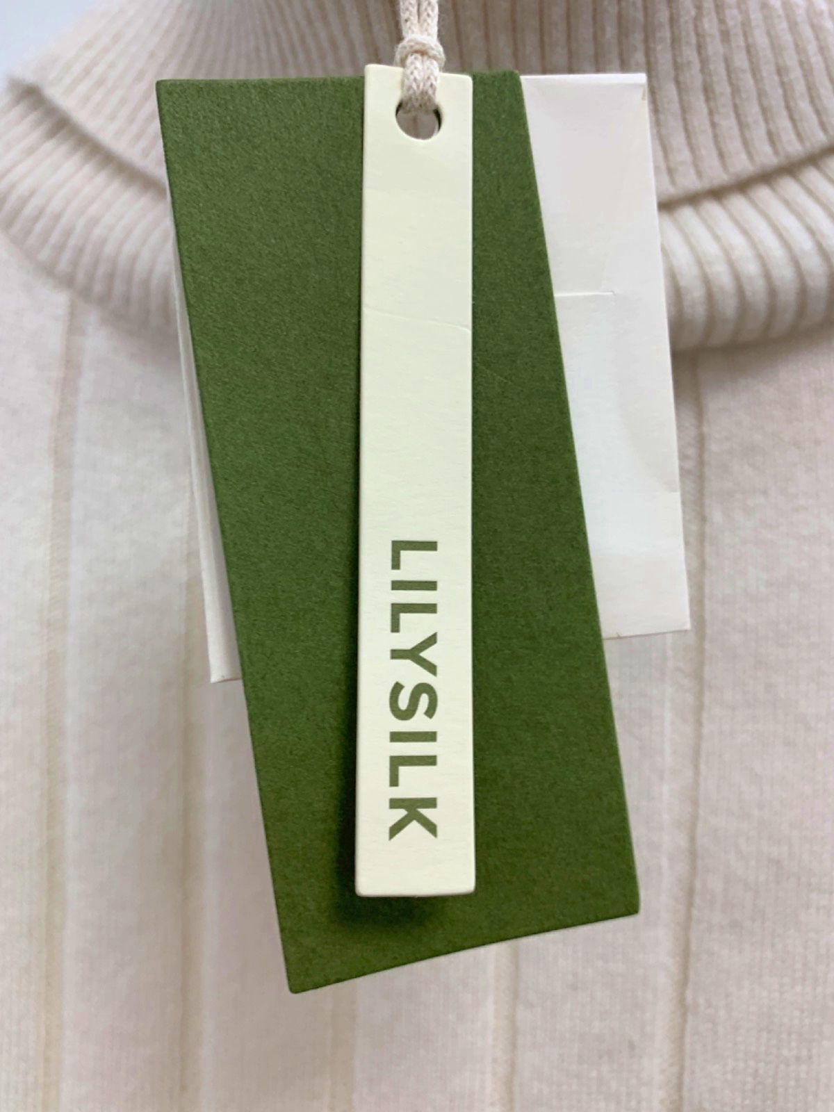 LilySilk Ivory Cashmere Sleeveless Roll Neck Top UK XS