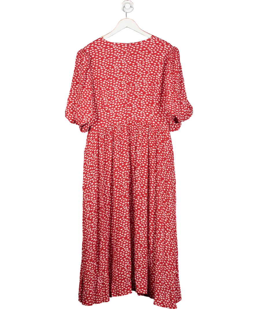 Mint Velvet Red Lip Print Midi Dress UK 18