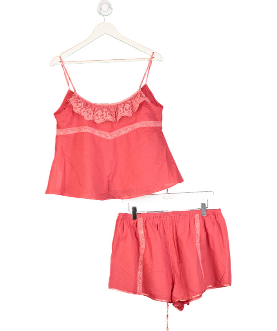 Free People Red Bring It Back Short Set UK M