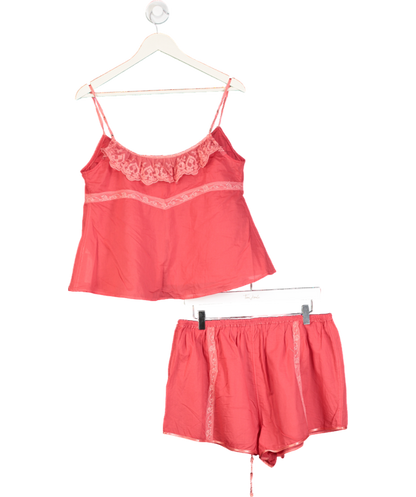 Free People Red Bring It Back Short Set UK M