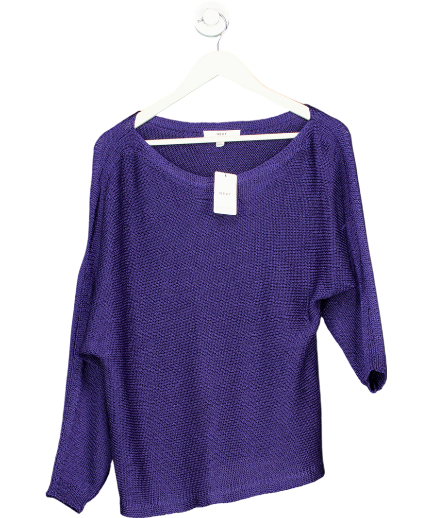Next Blue Silky Knit Batwink Sleeve Jumper UK M