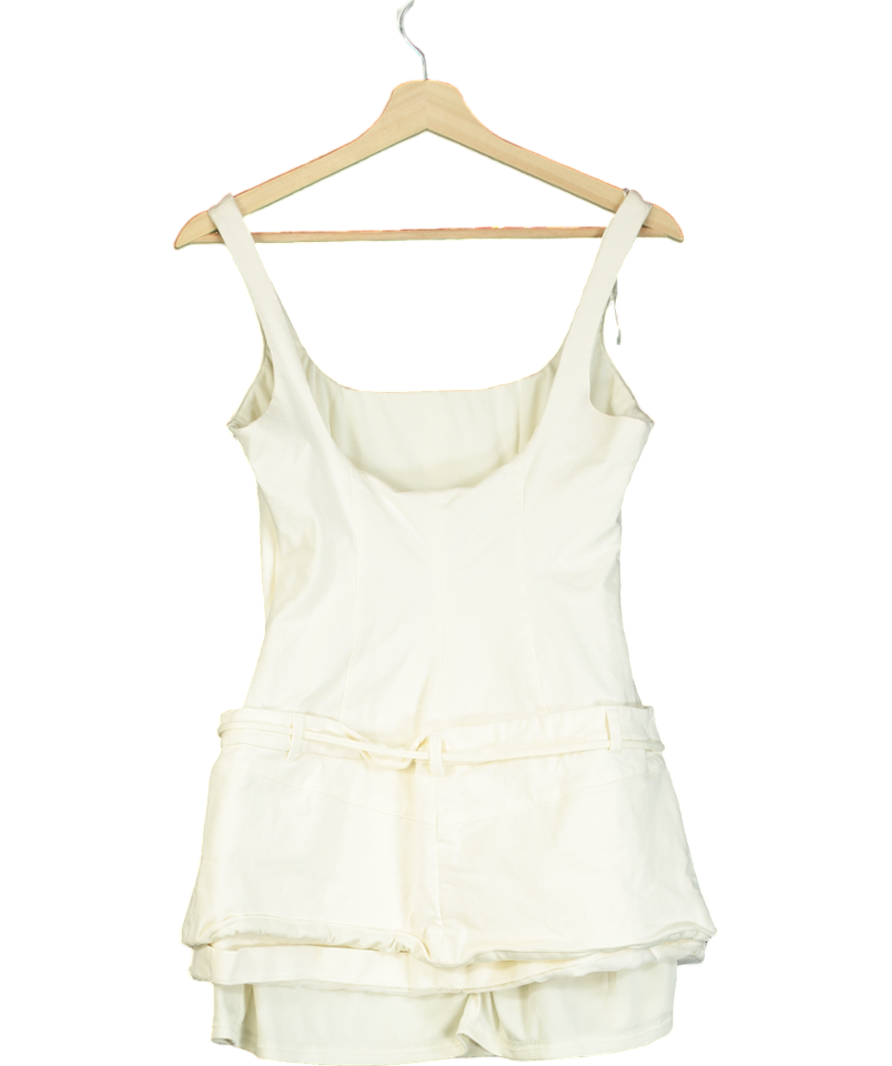 ZARA Cream Belted Fitted Mini Dress UK M