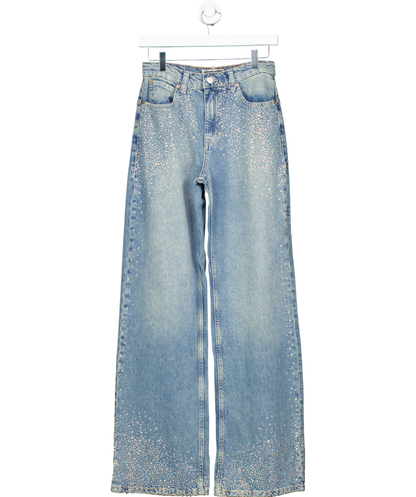 Free People Blue We The Free Tinsley Studded Baggy Jeans UK 26