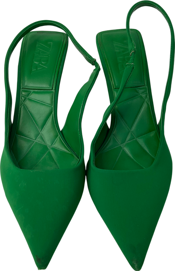 ZARA Green Slingback Heels UK 5 EU 38 👠